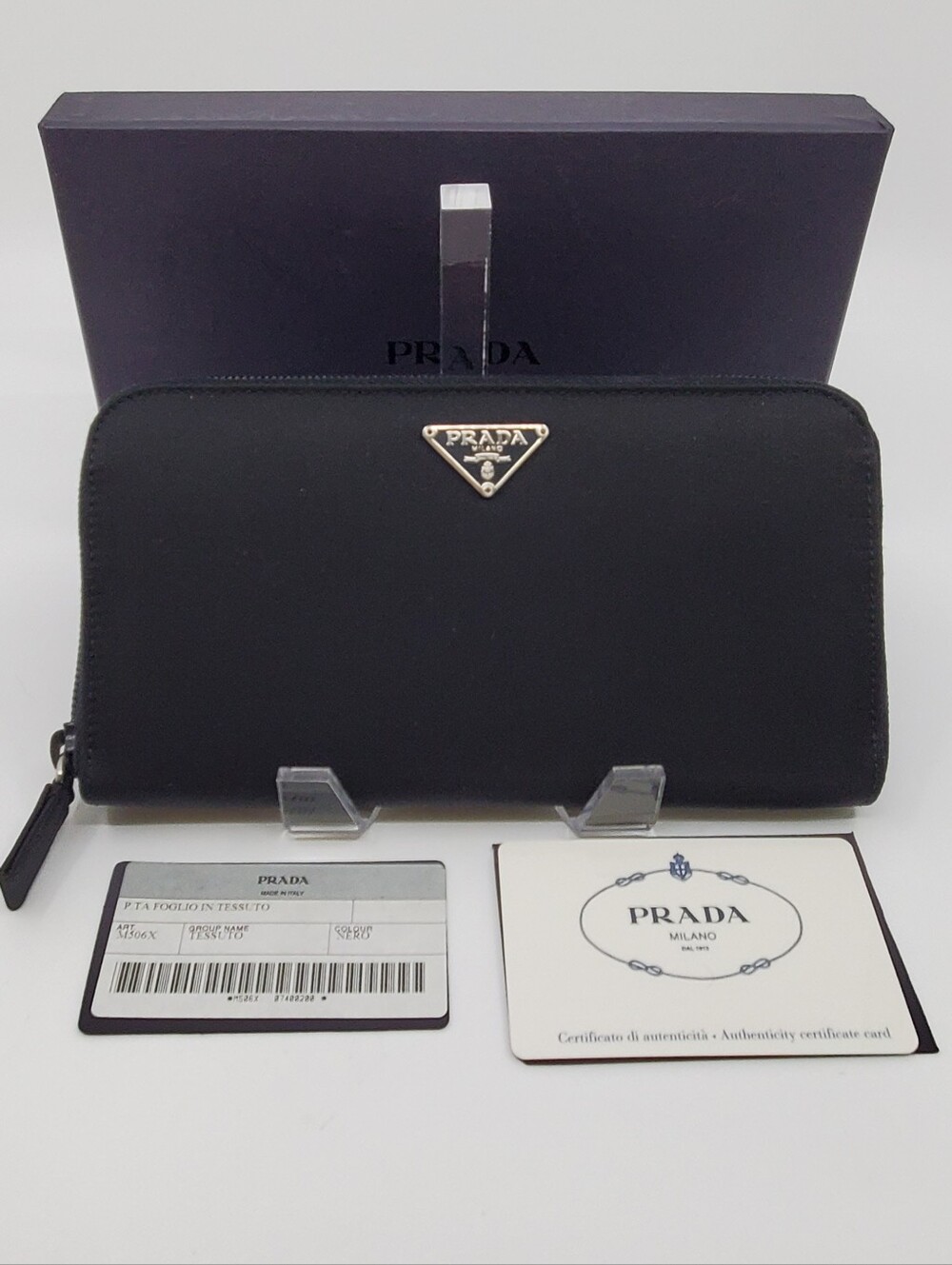 Prada Tessuto Nylon Zip-Around Wallet – Black